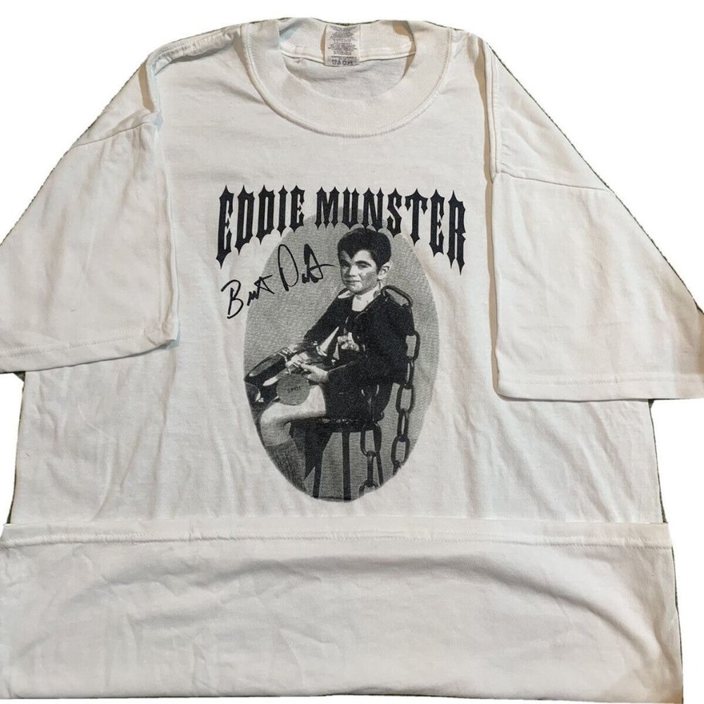 NOS New! “EDDIE MUNSTER” The MUNSTERS RETRO TV Show  WHITE JERZEES  2XL  T-SHIRT